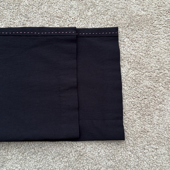 Anthropologie's Elevenses Bootcut Mid Rise Pink Accent Side Stitch Black Pants 4 - Picture 7 of 7